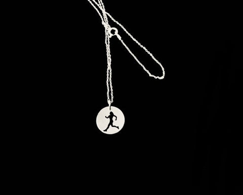 Running girl uitsnede in zilver